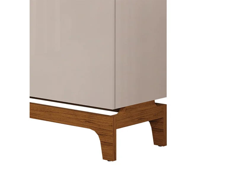 Buffet 3 Portes Blanc Ecru et Chêne 4 Niches L 139 H 80.5 P 36 cm