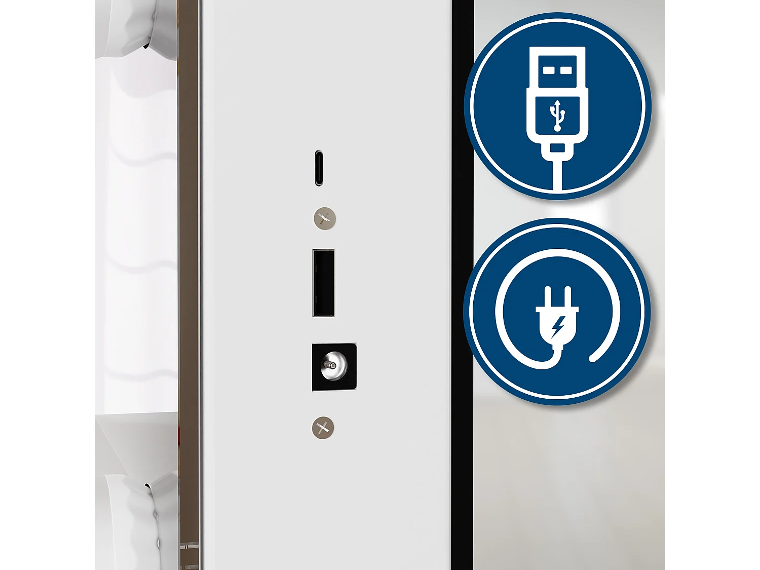 Coiffeuse - carré - Bois - 110 x 49 cm - Blanc - Lerona