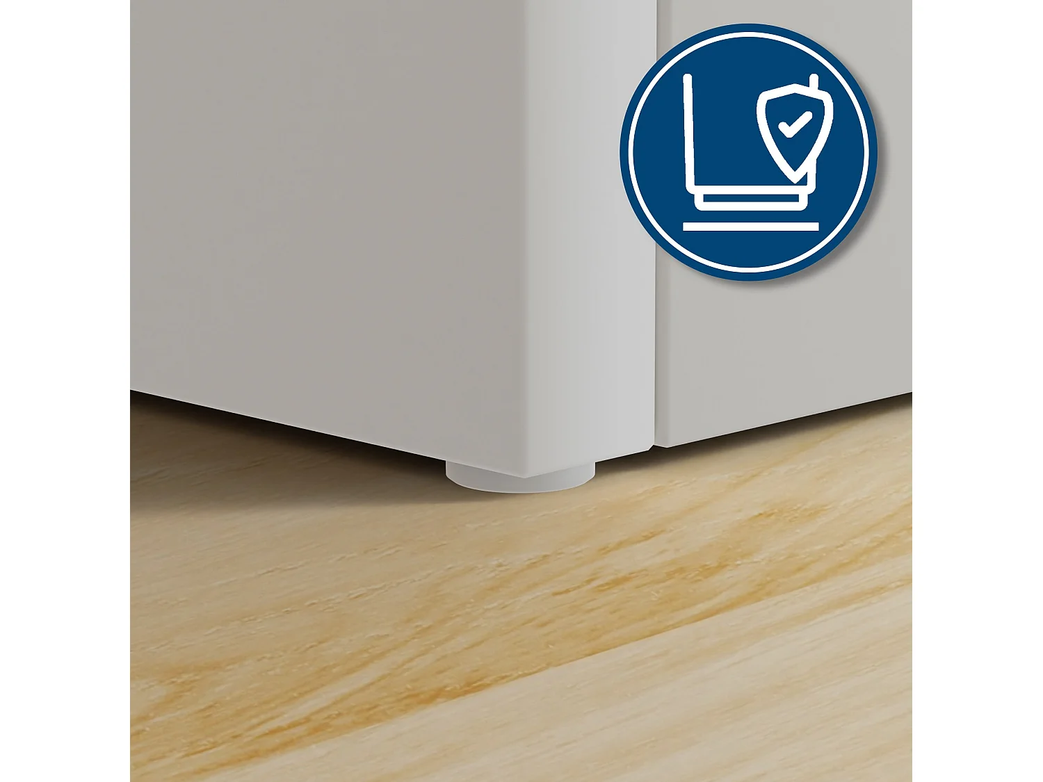 Coiffeuse - carré - Bois - 110 x 49 cm - Blanc - Lerona