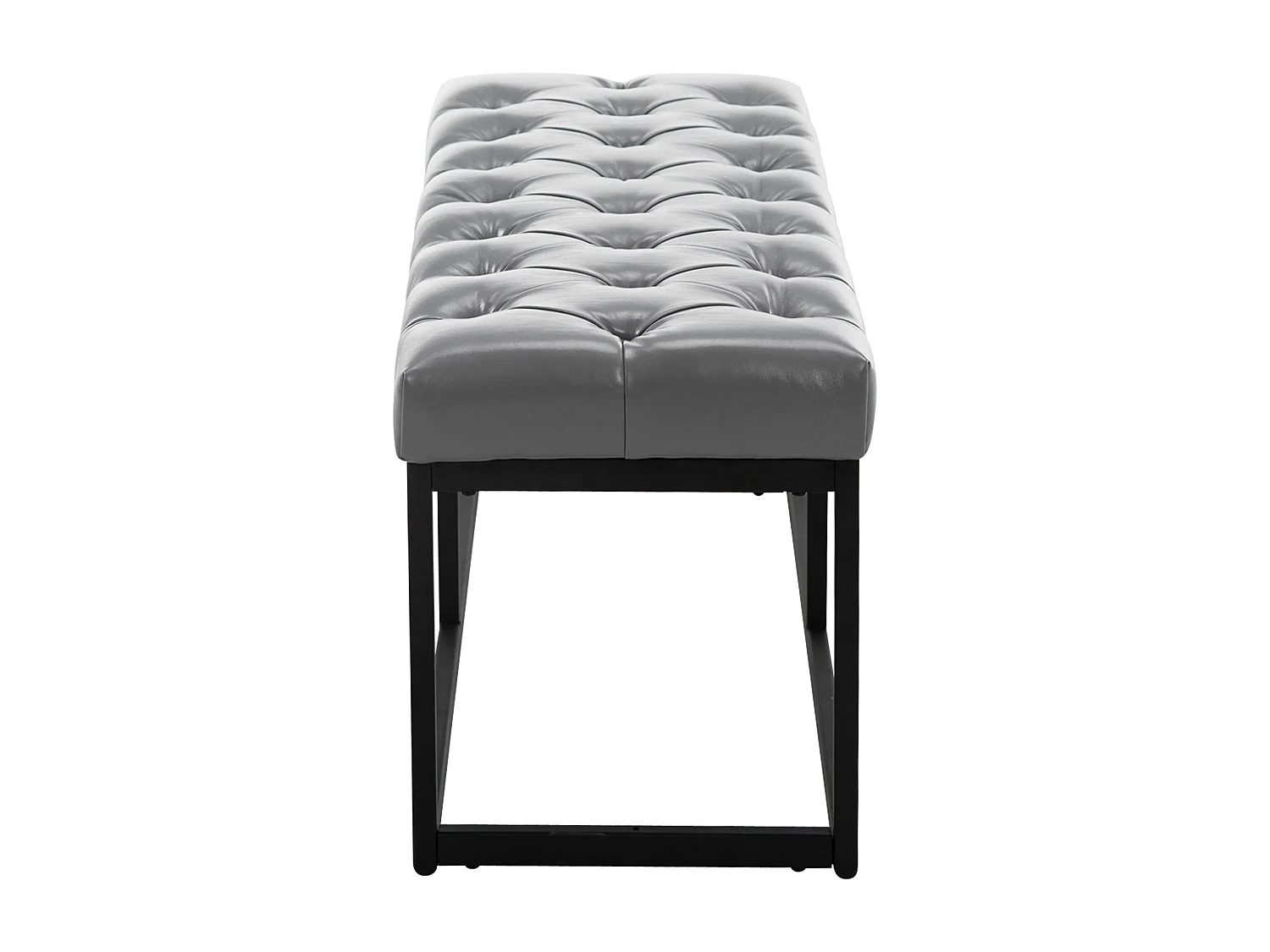 Banquette - Similicuir & Métal noir mat - Gris - Amun