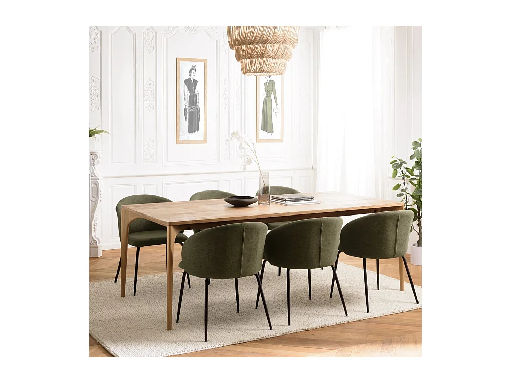 MAXENCE - Table à manger rectangulaire 220x100cm en teck recyclé