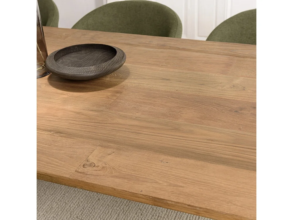 MAXENCE - Table à manger rectangulaire 220x100cm en bois teck recyclé