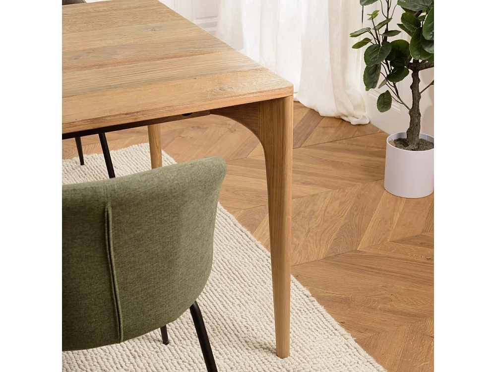 MAXENCE - Table à manger rectangulaire 220x100cm en bois teck recyclé