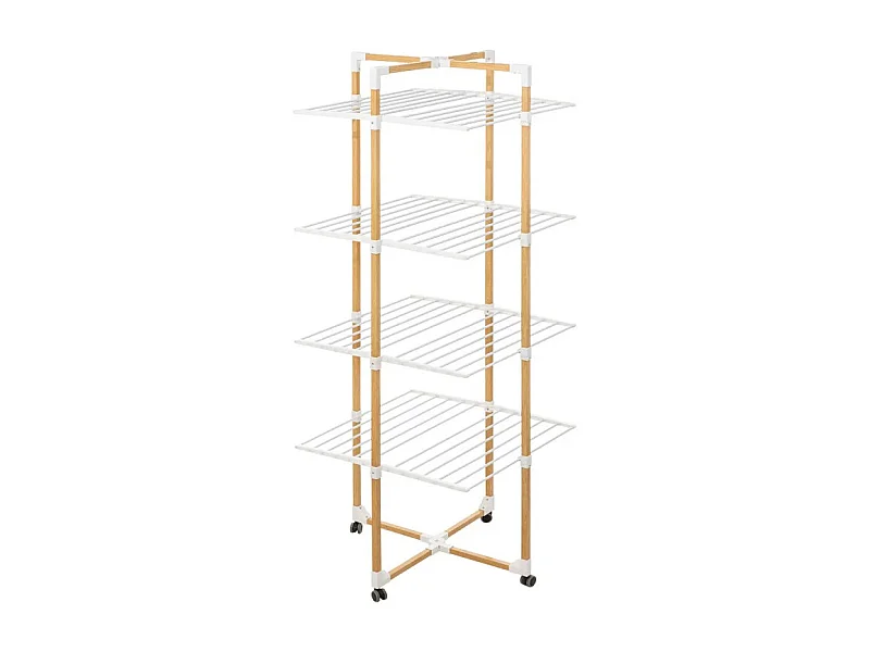 Étendoir à Linge à Roulettes "Tour" 40m Naturel