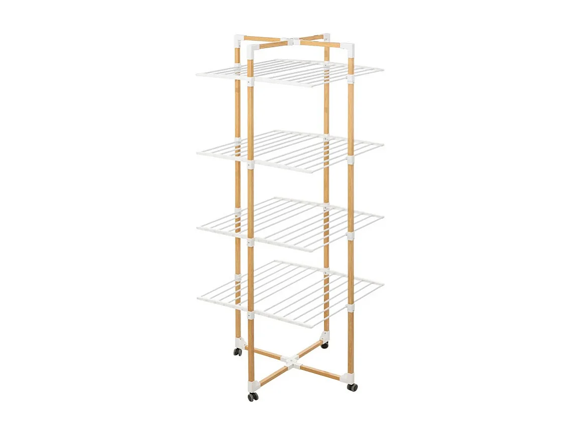 Étendoir à Linge à Roulettes "Tour" 40m Naturel