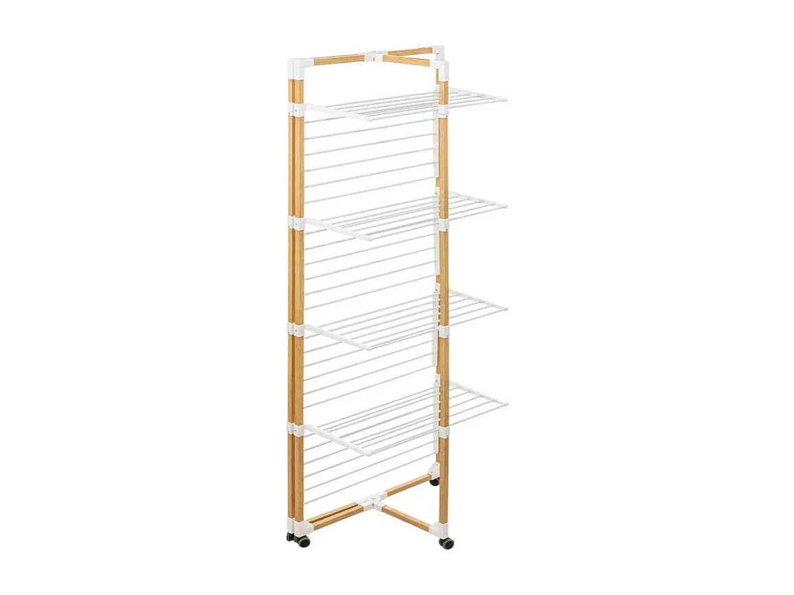 Étendoir à Linge à Roulettes "Tour" 40m Naturel