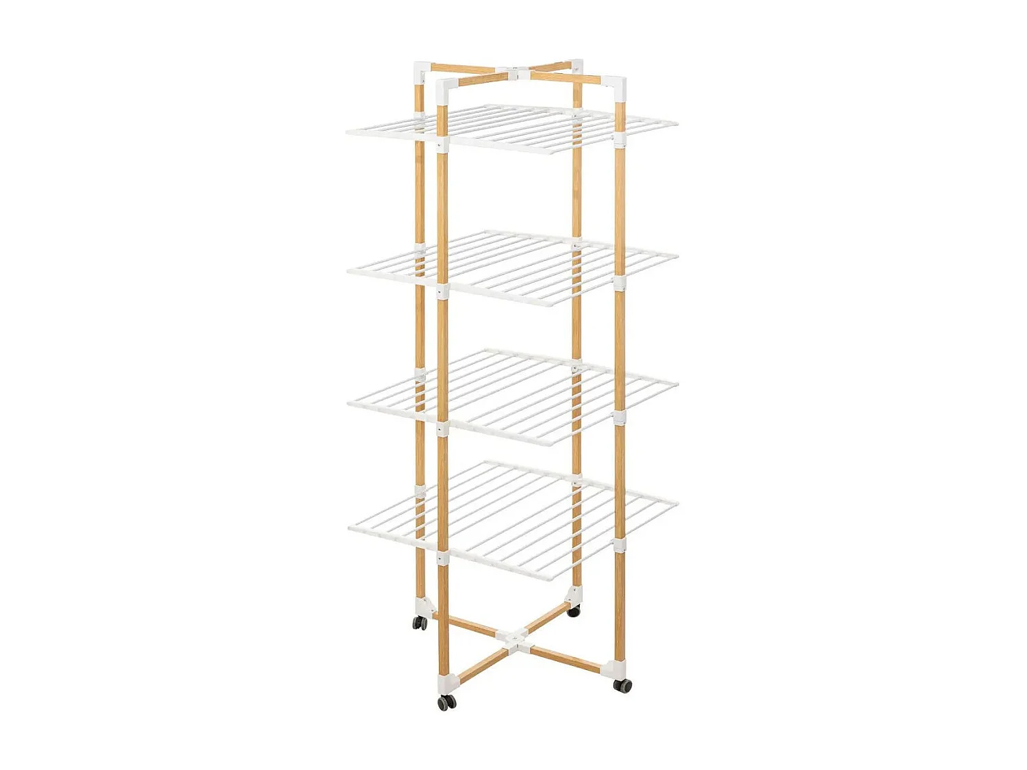 Étendoir à Linge à Roulettes "Tour" 40m Naturel