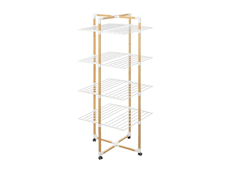 Étendoir à Linge à Roulettes "Tour" 40m Naturel