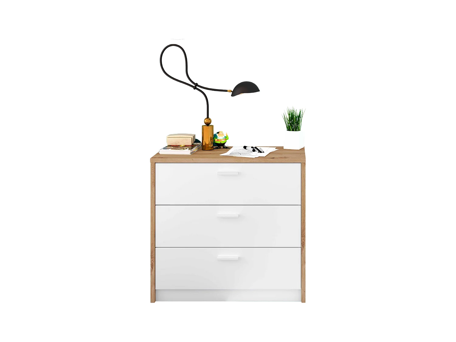 Commode 3 tiroirs avec bureau extensible L81 à 130 cm - KOMMO