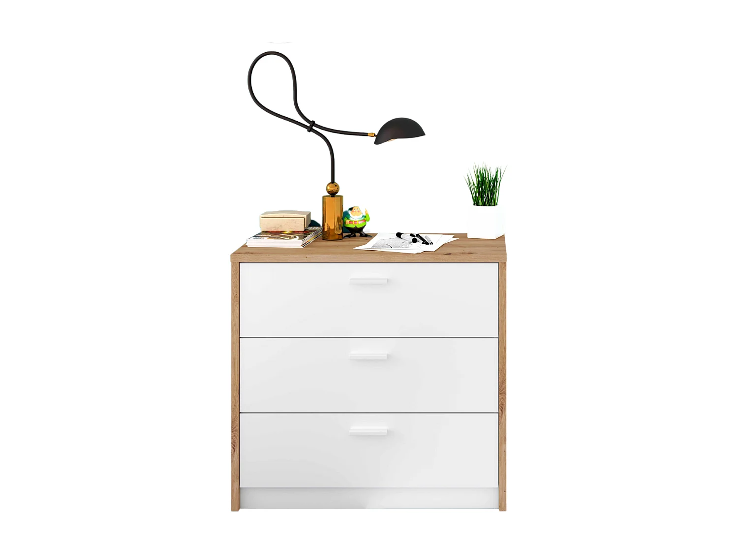 Commode 3 tiroirs avec bureau extensible L81 à 130 cm - KOMMO