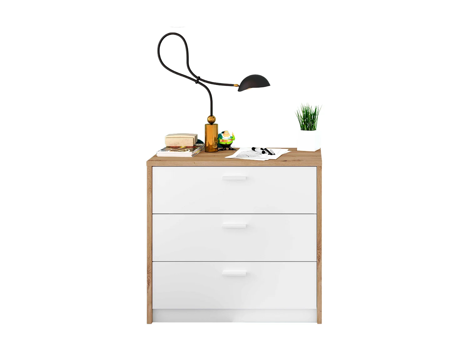 Comò 3 cassetti con scrivania estensibile L81 a 130 cm - KOMMO