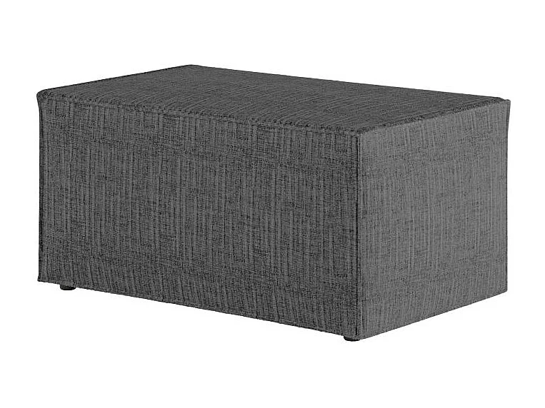 Pack - Clarisse - Canapé d'angle convertible réversible avec pouf en tissu texturé 3D - Gris anthracite - L269 x 159 x 89cm - Loungitude