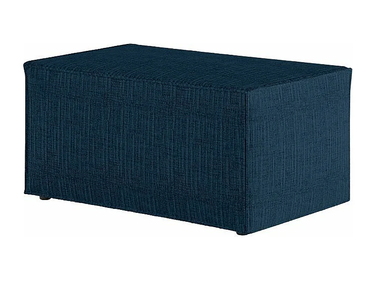 Pack - Clarisse - Canapé d'angle convertible réversible avec pouf en tissu texturé 3D - Bleu foncé - L269 x 159 x 89cm - Loungitude
