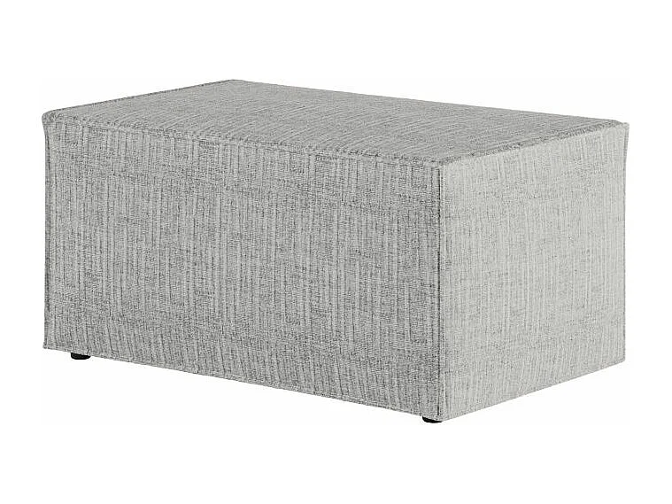 Pack - Clarisse - Canapé d'angle convertible réversible avec pouf en tissu texturé 3D - Gris clair - L269 x 159 x 89cm - Loungitude