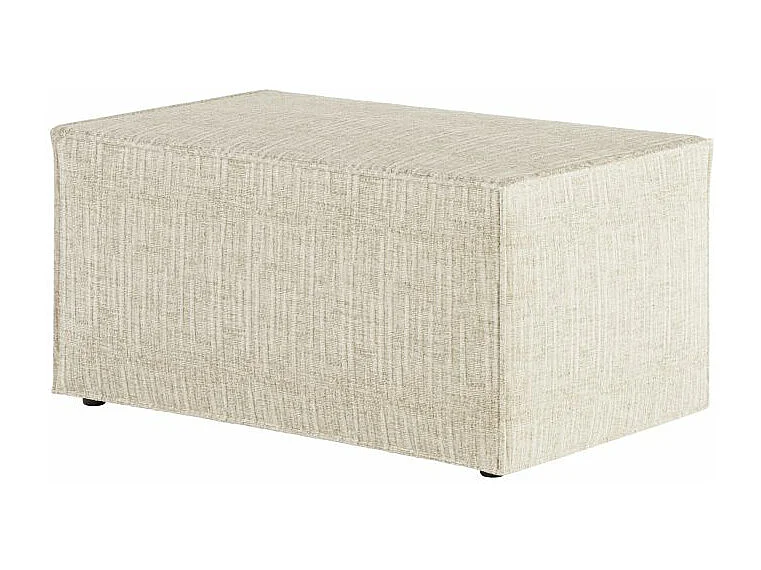 Pack - Clarisse - Canapé d'angle convertible réversible avec pouf en tissu texturé 3D - Beige - L269 x 159 x 89cm - Loungitude