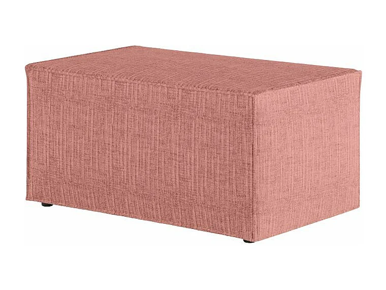 Pack - Clarisse - Canapé d'angle convertible réversible avec pouf en tissu texturé 3D - Rose - L269 x P159 x H89cm - Loungitude