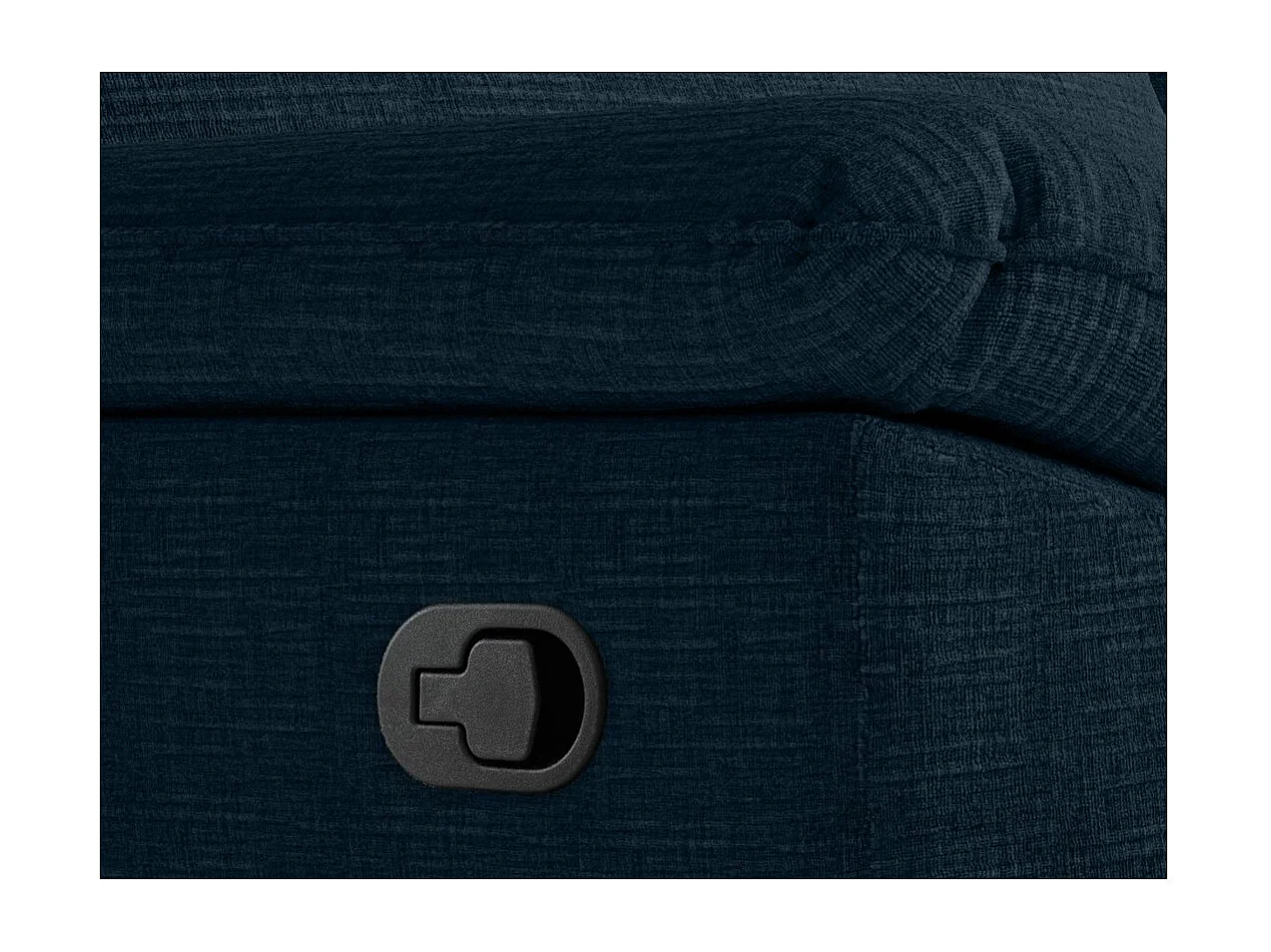 Canapé de relaxation manuel Ross 2 places en tissu texturé 3D - Bleu foncé - L160 x P100 x H102cm - Loungitude