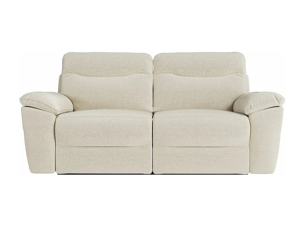 Canapé de relaxation électrique Ross 3 places en tissu - Beige - L200 x P100 x H102cm - Loungitude