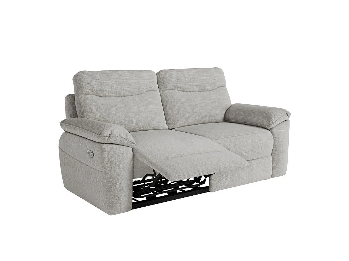 Canapé relax 3 places en tissu 3D gris clair ROSS 200x100x102 cm