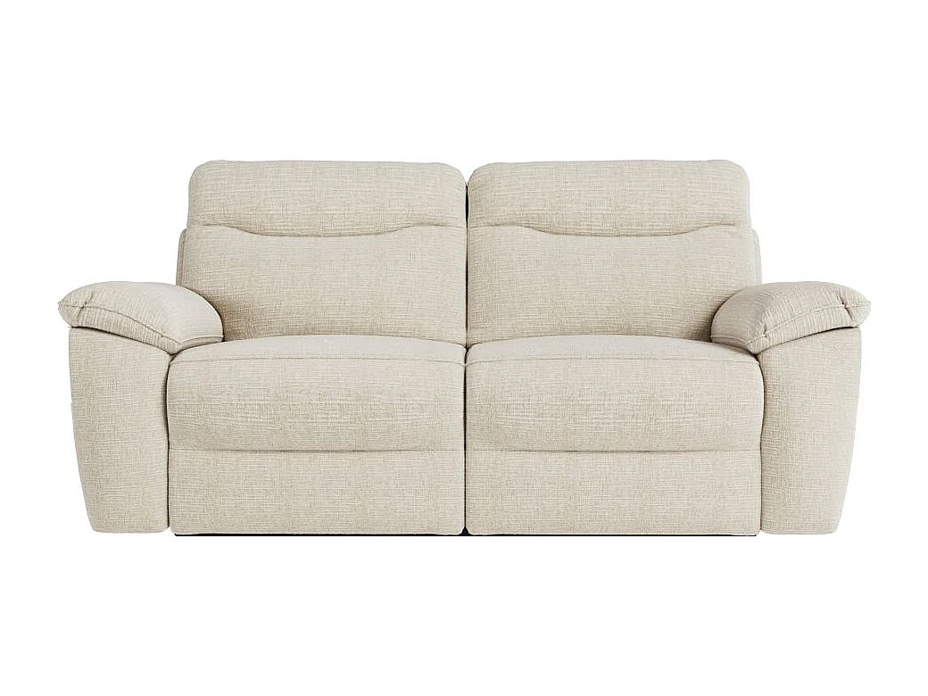 Canapé de relaxation électrique Ross 3 places en tissu texturé 3D - Beige - L200 x P100 x H102cm - Loungitude