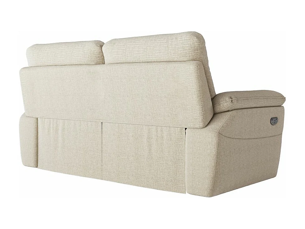 Canapé de relaxation électrique Ross 3 places en tissu texturé 3D - Beige - L200 x P100 x H102cm - Loungitude