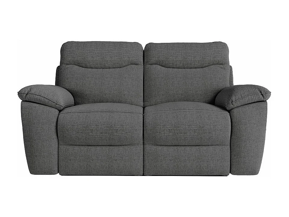 Canapé de relaxation électrique Ross 2 places en tissu texturé 3D - Gris anthracite - L160 x P100 x H102cm - Loungitude