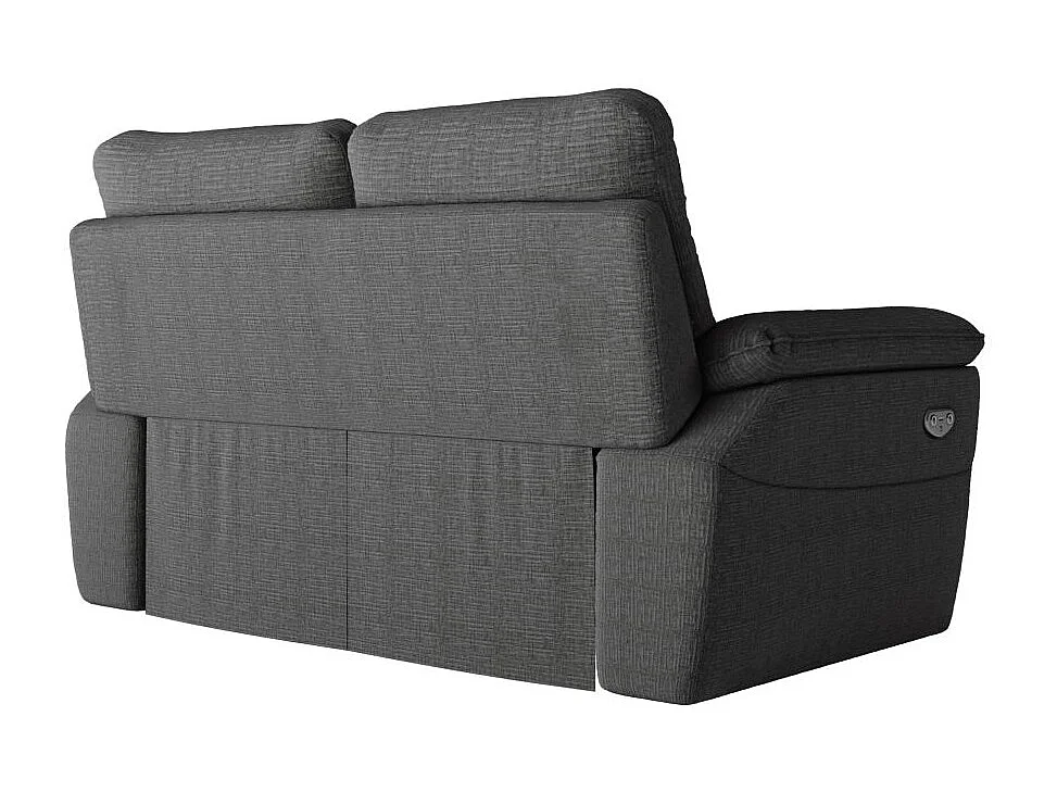 Canapé de relaxation électrique Ross 2 places en tissu texturé 3D - Gris anthracite - L160 x P100 x H102cm - Loungitude