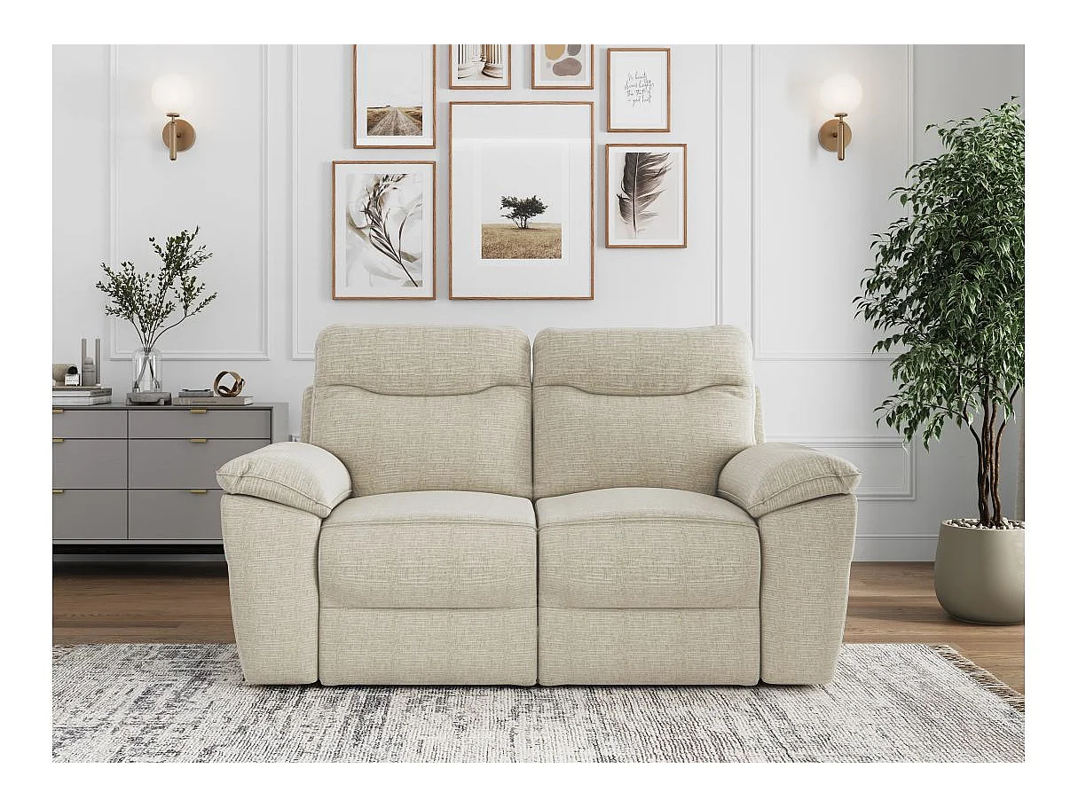 Canapé relax 2 places en tissu 3D beige ROSS 160x100x102 cm