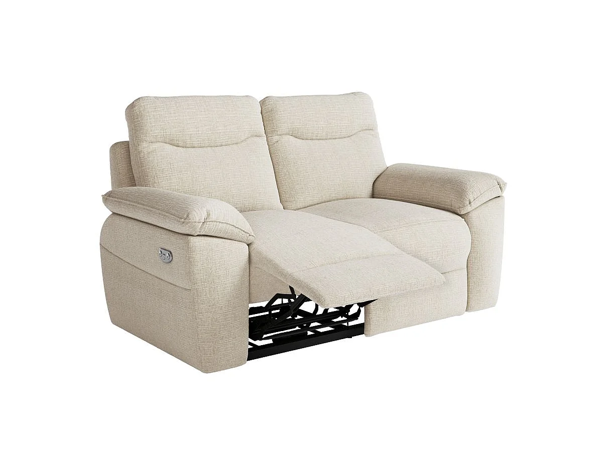 Canapé relax 2 places en tissu 3D beige ROSS 160x100x102 cm