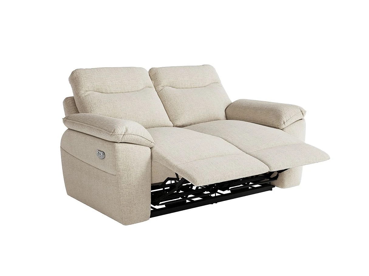 Canapé relax 2 places en tissu 3D beige ROSS 160x100x102 cm