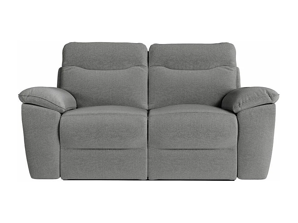 Canapé de relaxation électrique Ross 2 places en tissu - Gris - L160 x P100 x H102cm - Loungitude