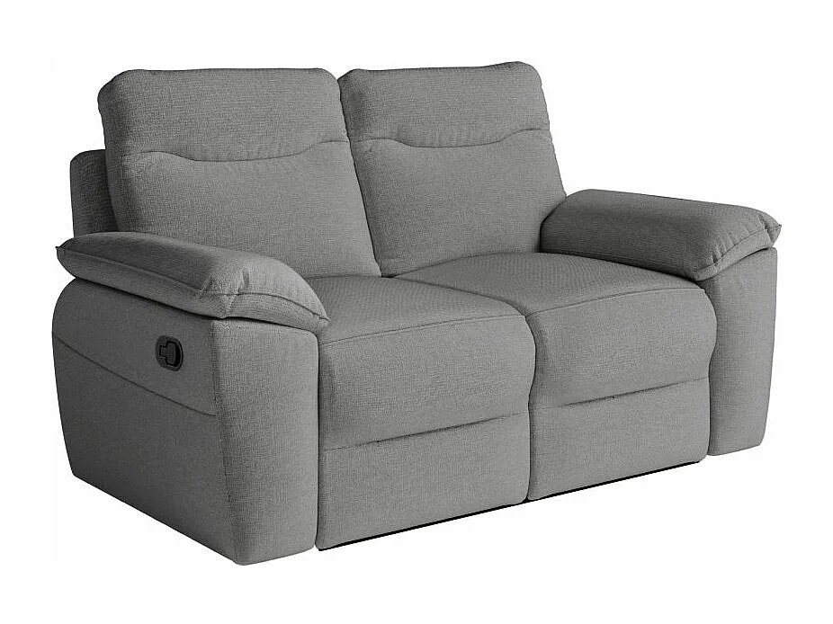 Canapé de relaxation manuel Ross 2 places en tissu - Gris - L160 x P100 x H102cm - Loungitude