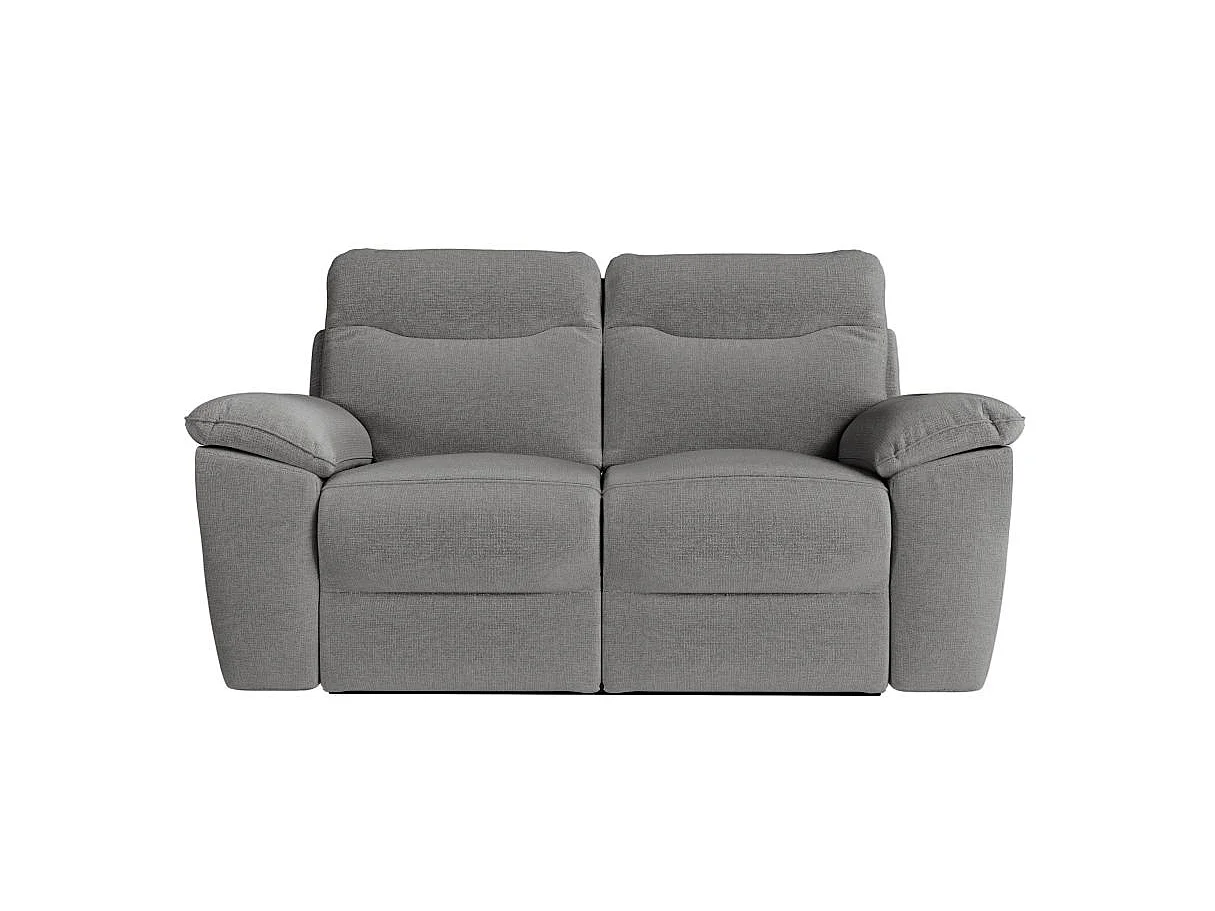 Canapé de relaxation manuel Ross 2 places en tissu - Gris - L160 x P100 x H102cm - Loungitude