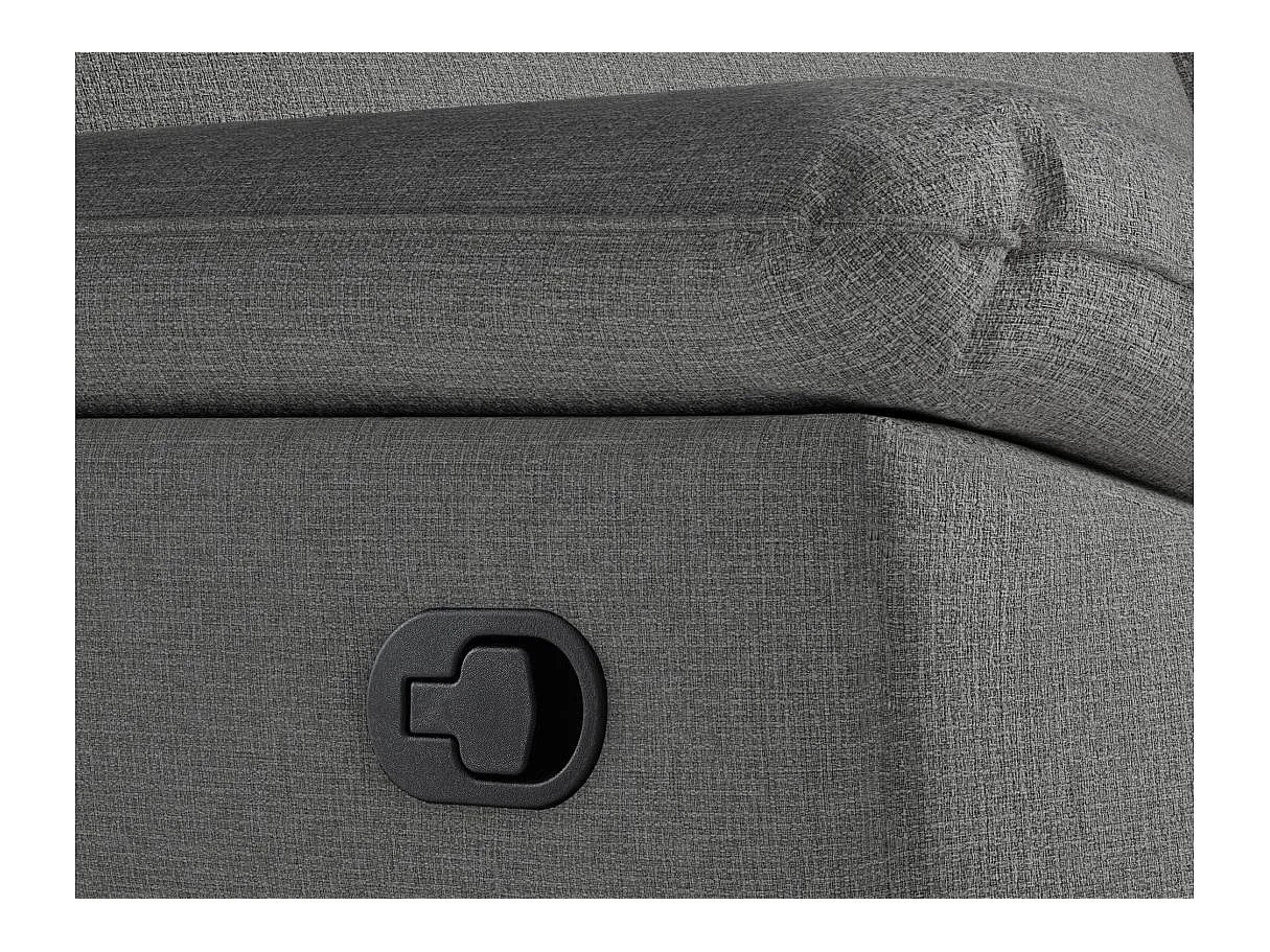 Canapé de relaxation manuel Ross 2 places en tissu - Gris - L160 x P100 x H102cm - Loungitude