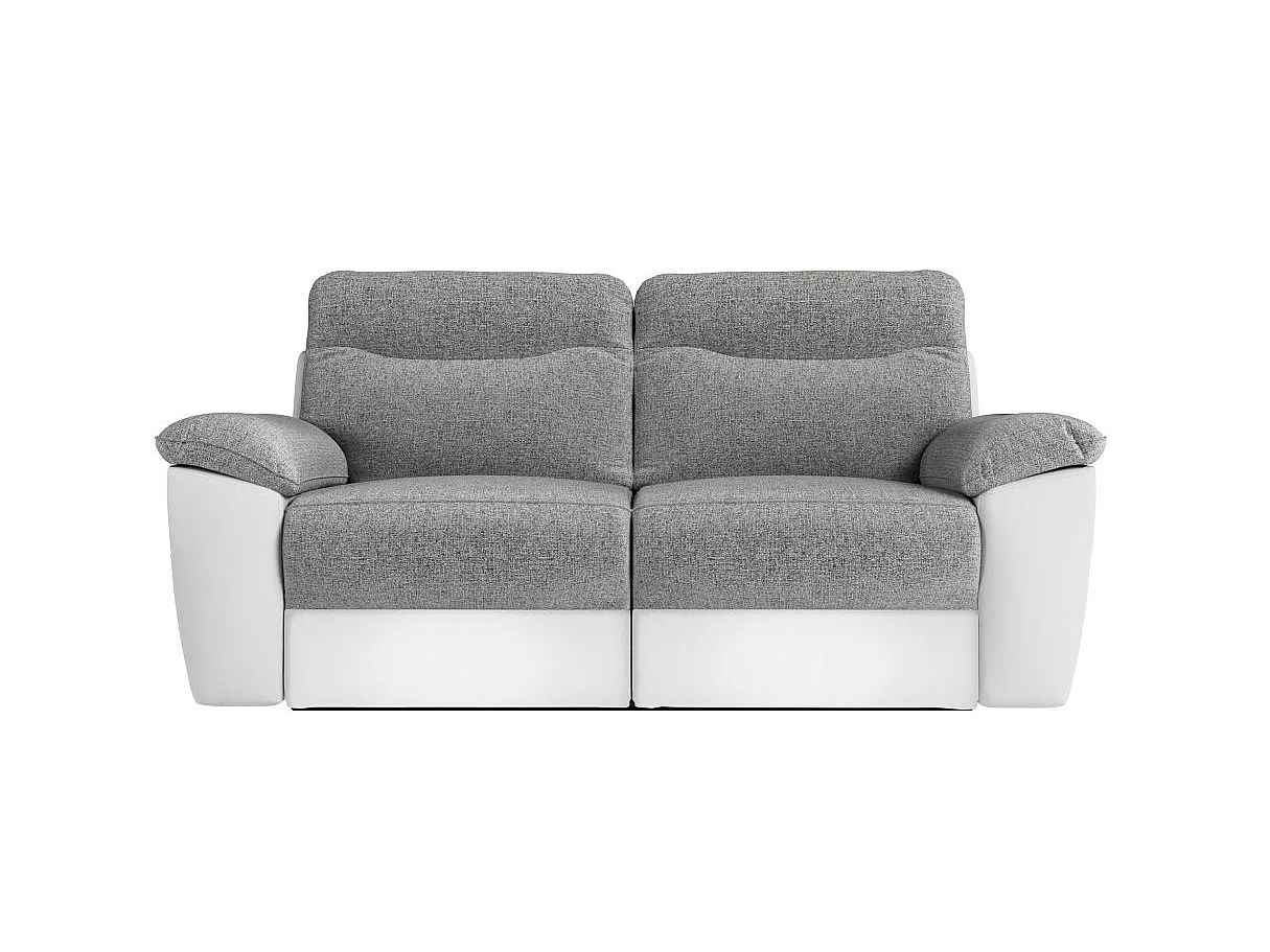 Canapé relax 3 places en simili cuir blanc ROSS 200x100x102 cm