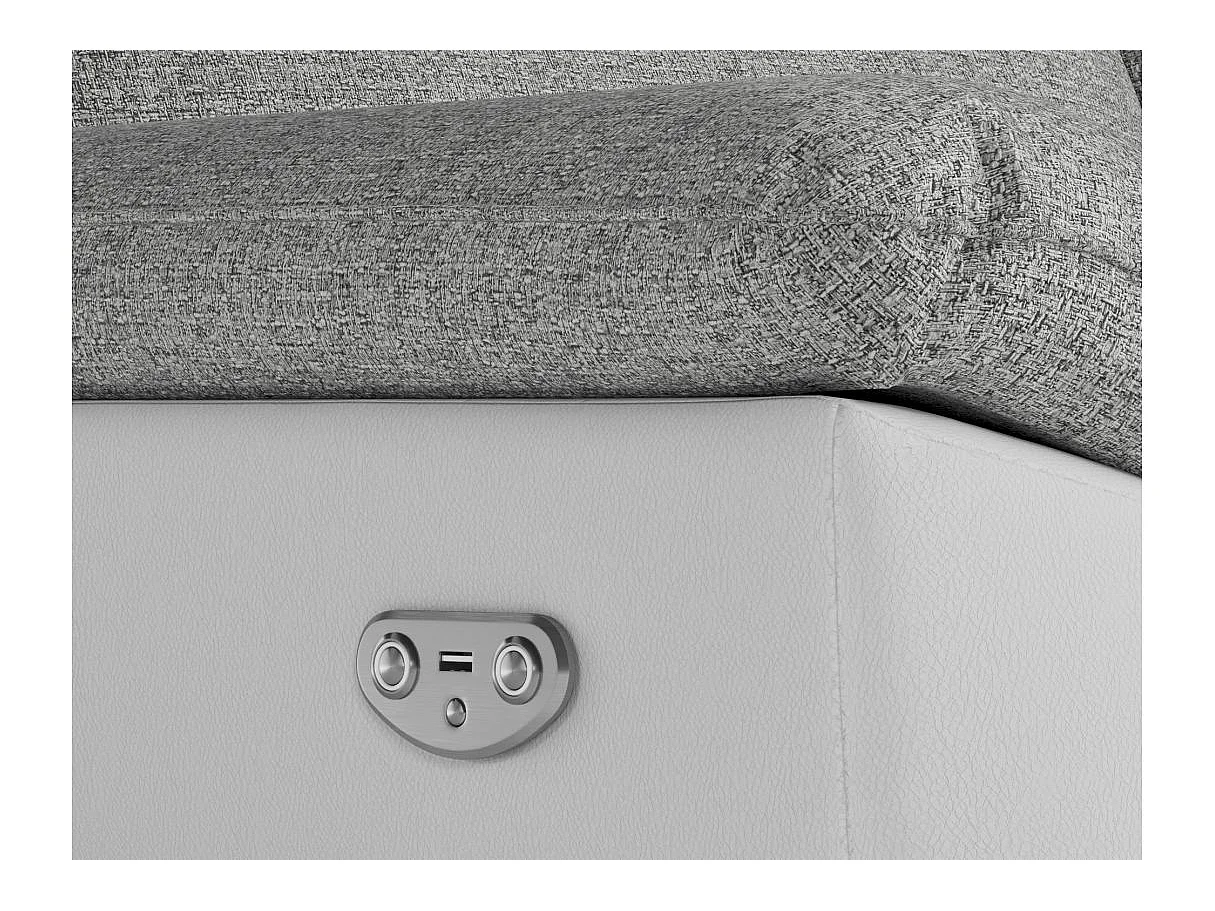 Canapé relax 3 places en simili cuir blanc ROSS 200x100x102 cm