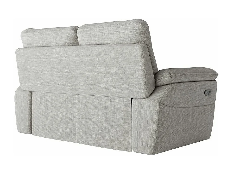 Canapé de relaxation électrique Ross 2 places en tissu texturé 3D - Gris clair - L160 x P100 x H102cm - Loungitude