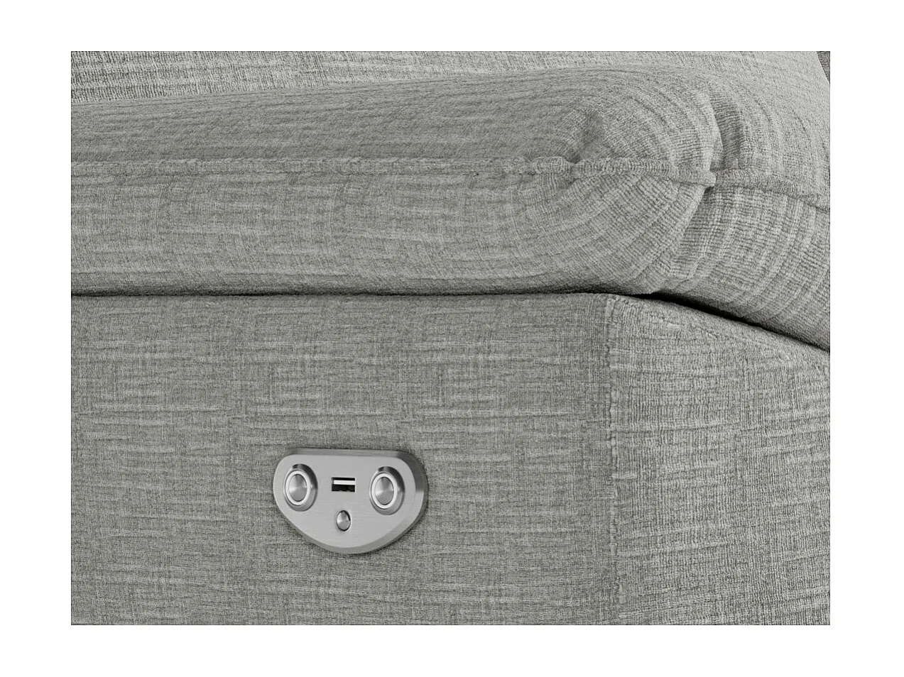 Canapé de relaxation électrique Ross 2 places en tissu texturé 3D - Gris clair - L160 x P100 x H102cm - Loungitude
