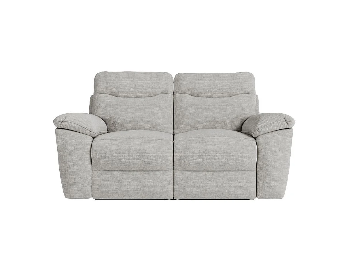 Canapé de relaxation électrique Ross 2 places en tissu texturé 3D - Gris clair - L160 x P100 x H102cm - Loungitude