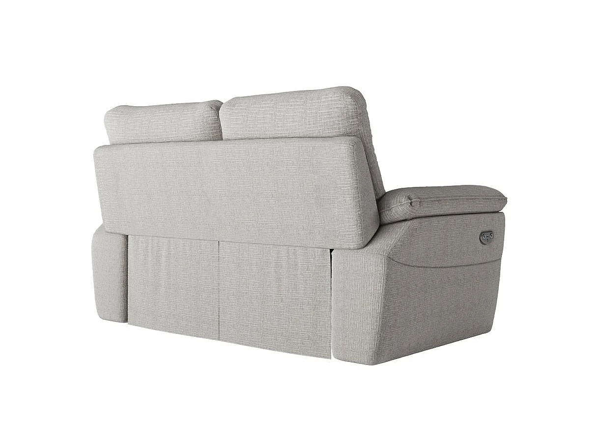 Canapé de relaxation électrique Ross 2 places en tissu texturé 3D - Gris clair - L160 x P100 x H102cm - Loungitude