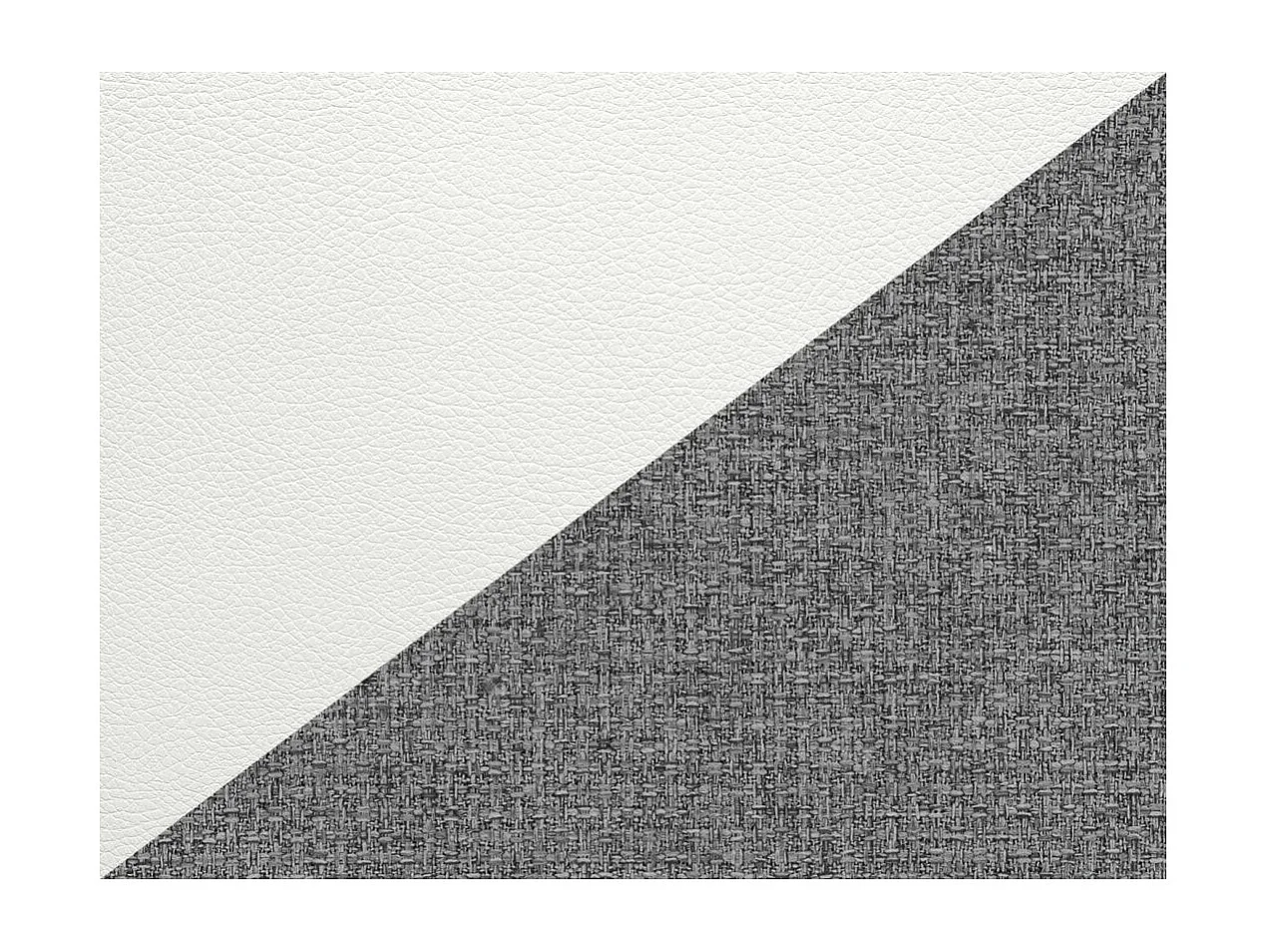 Canapé de relaxation manuel Ross 3 places en tissu et simili - Blanc/Gris - L200 x P100 x H102cm - Loungitude