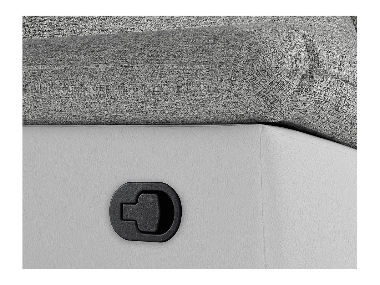 Canapé relax 3 places en simili cuir blanc ROSS 200x100x102 cm
