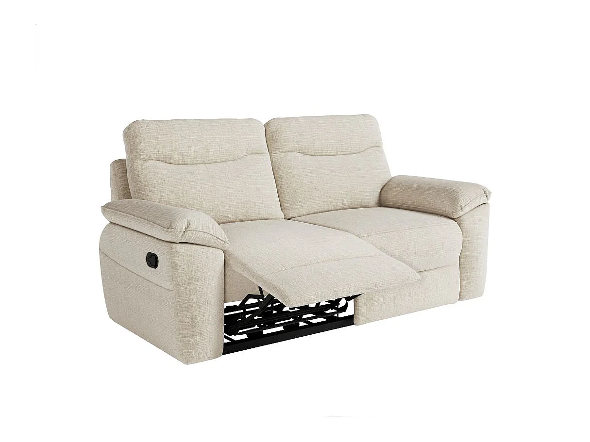 Canapé relax 3 places en tissu 3D beige ROSS 200x100x102 cm