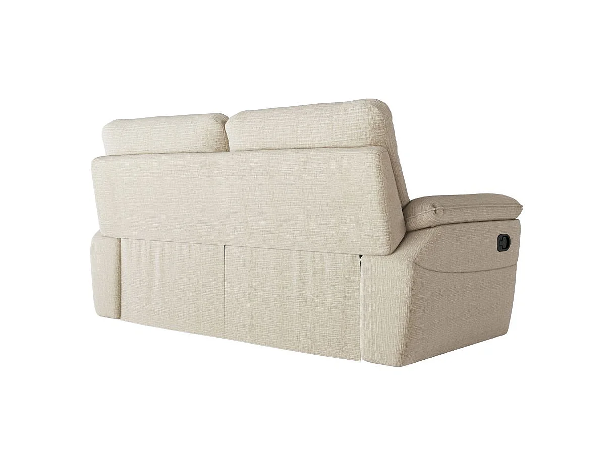 Canapé relax 3 places en tissu 3D beige ROSS 200x100x102 cm