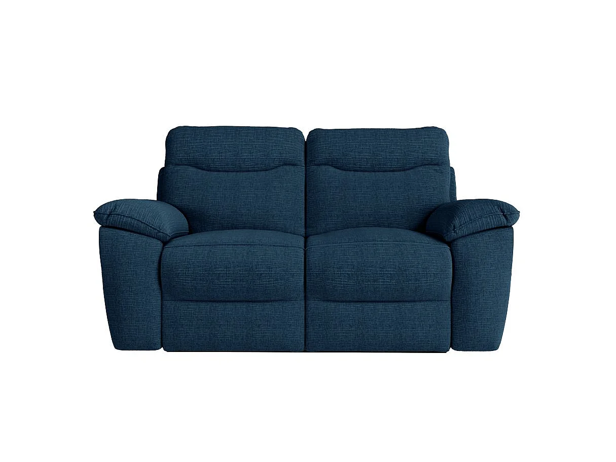 Canapé relax 2 places en tissu 3D bleu foncé ROSS 160x100x102 cm