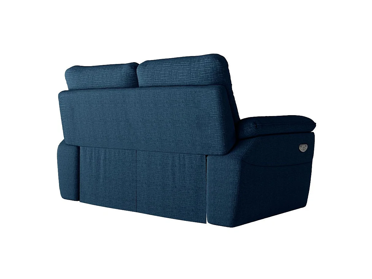 Canapé relax 2 places en tissu 3D bleu foncé ROSS 160x100x102 cm