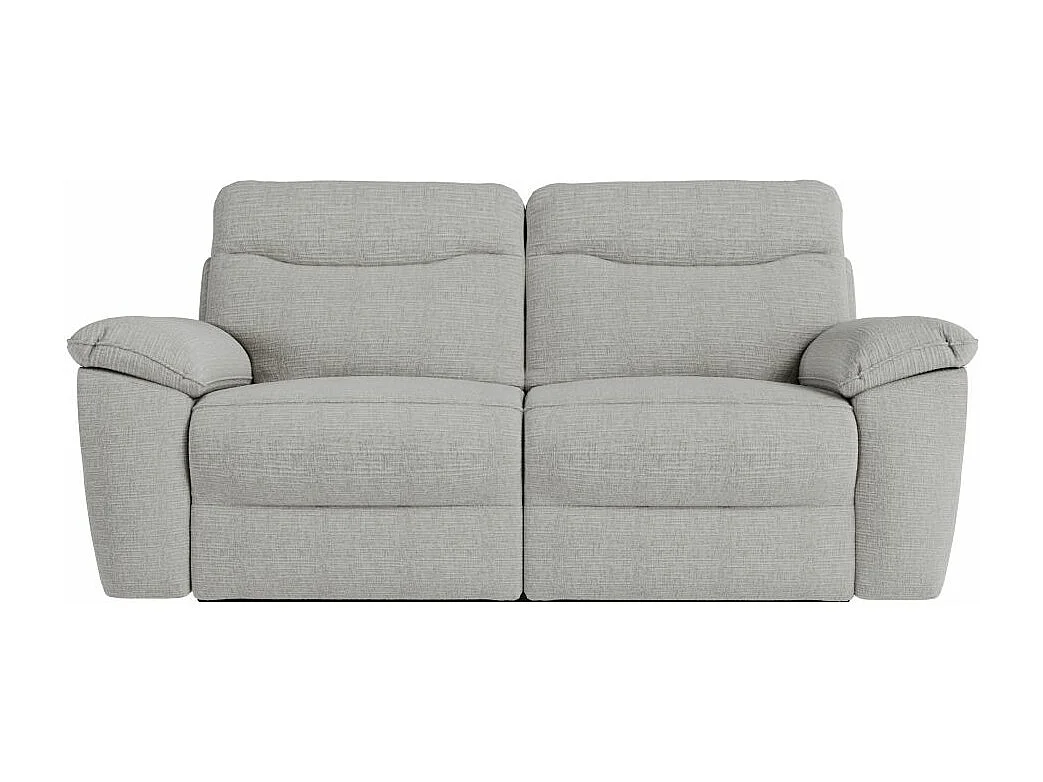 Canapé de relaxation manuel Ross 3 places en tissu texturé 3D - Gris clair - L200 x P100 x H102cm - Loungitude