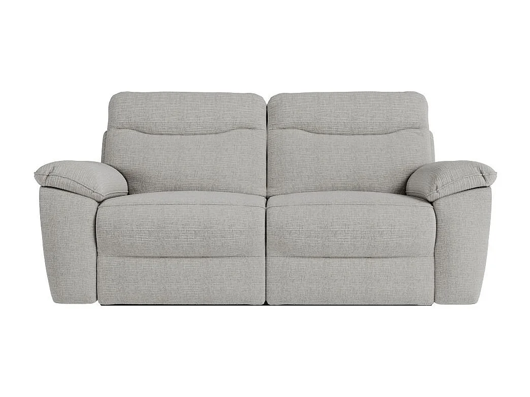 Canapé de relaxation manuel Ross 3 places en tissu texturé 3D - Gris clair - L200 x P100 x H102cm - Loungitude