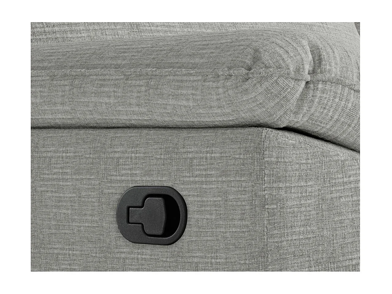 Canapé de relaxation manuel Ross 3 places en tissu texturé 3D - Gris clair - L200 x P100 x H102cm - Loungitude