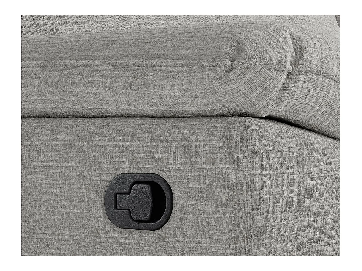 Canapé relax 3 places en tissu 3D gris clair ROSS 200x100x102 cm
